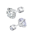 TOP 4 Color Titanium Steel Stud Earrings for Men Women CZ Zircon Screw Silver Black Rose Golden Earring Best Gift Jewelry