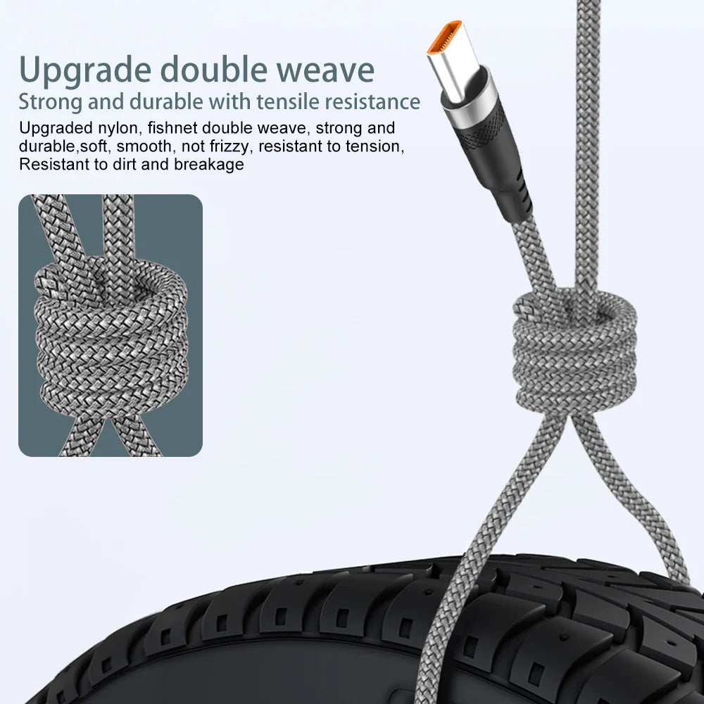 USB Type C 6A Super- Charging Cable For Huawei USB C Extended 1m 2m 3m 5m 8-Meter Cable For Xiaomi Vivo Leeco OnePlus Oppo