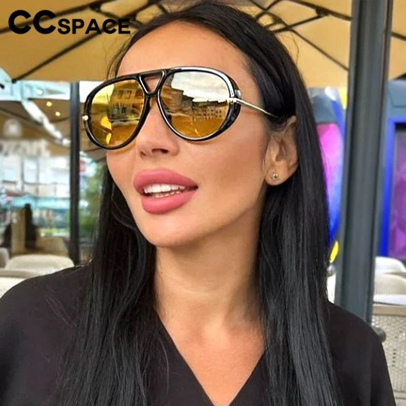 Oversized Women Sunglasses Fashion Large Size Yellow Lens Sun Glasses designer luxury 2024 UV Protection #300864
