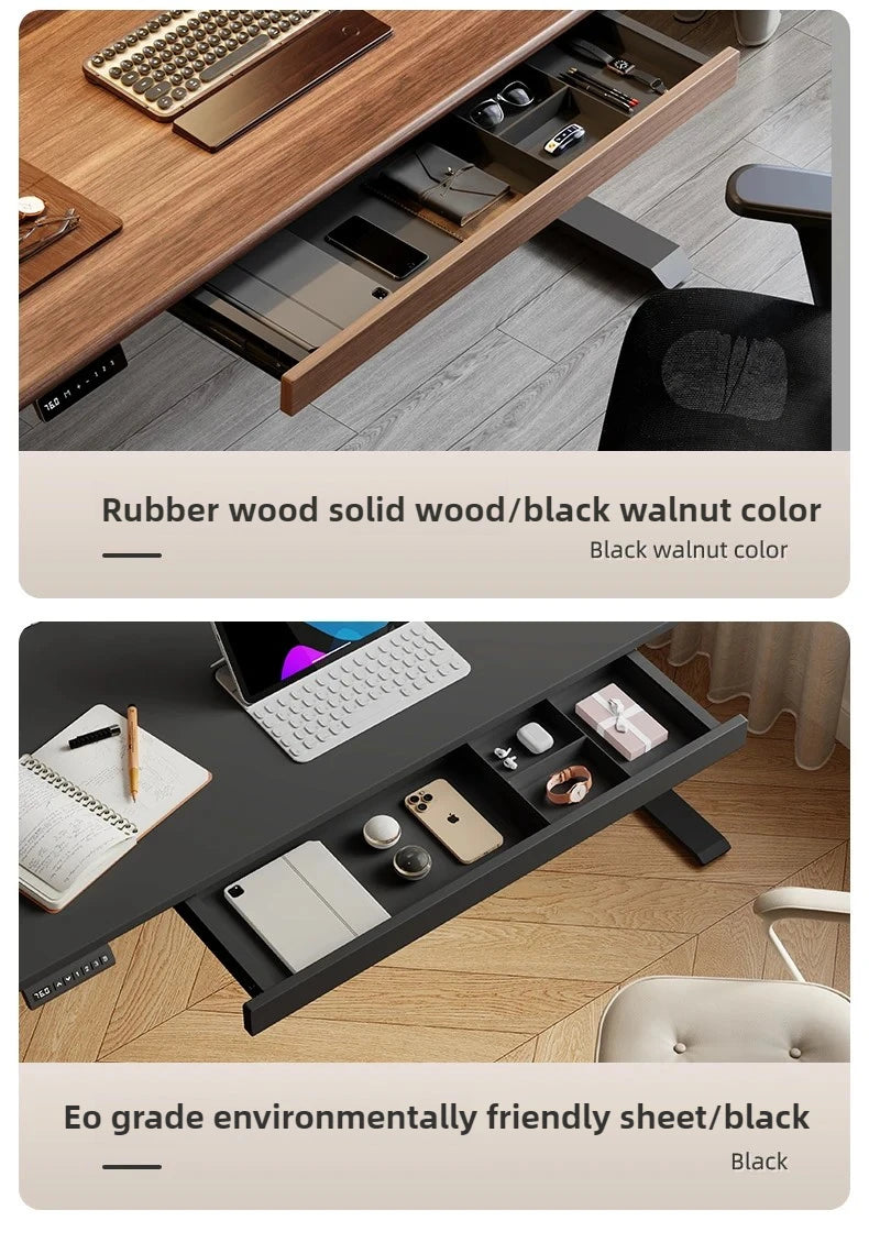 Under Desk Drawer Organizer Black Walnut Wood Standing Storage Shelf Office Desk Accessory Hidden Computer Desk Organizer
