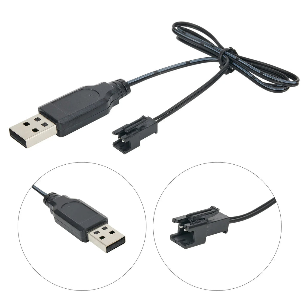 RC Usb Charger Cable For 3.7V Lithium Battery Charger SM-2P Charging Cable Car Aircraft Helicopter Toys Accessories