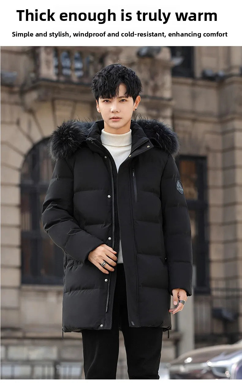 High Brand White Goose Down Jacket Coat Parka Men's Clothing Winter Padded Puffer Jackets Luxury Hooded Padding Outerwear HWY309