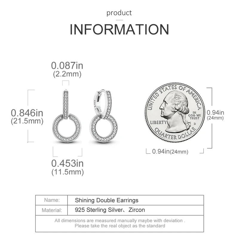 Genuine 925 Sterling Silver Love Feather Earrings Fit Original Charms Hoop For Women Girls Stud Earring Fine Jewelry Gifts
