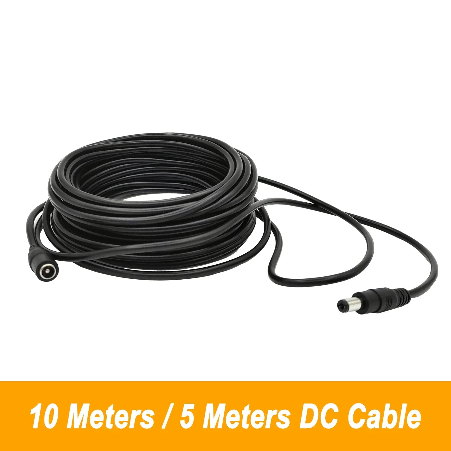 5M 10M DC12V Power Extension Cable 5.5mm*2.1mm Connector Male To Female For LED Lamp CCTV Security Camera Black Power Cable Cord