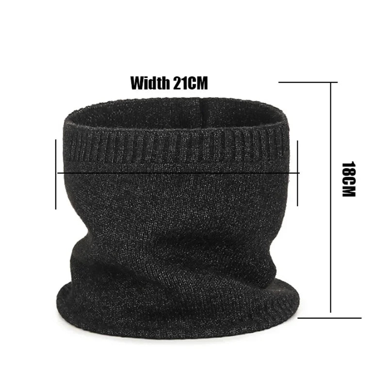 Winter New Solid Color Men's And Women's Knitted Hats+Ear Protection Scarf Set Warm Hat Scarf,Outdoor Warm Hat Warm