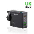 160W USB C Charger Fast Charging PD QC3.0 Wall Charger Adapter For iPhone 16 Samsung S24 Xiaomi Huawei Multi Ports Phone Charger