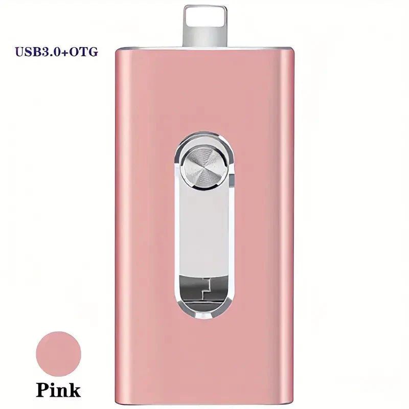 4-in-1 High-Speed USB 3.0 Flash Drive for iPhone & Type-C & Android & PC, Portable External Drive Photo Stick Memory Stick