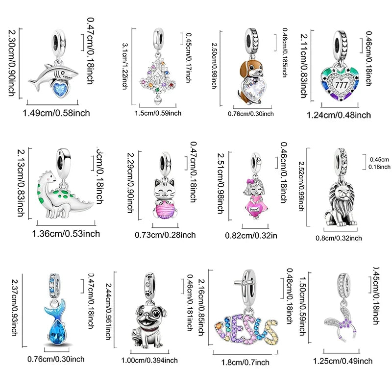 925 Sterling Silver Sunglasses Duck Puppy Cooking Mouse Bead Diy Bracelet Bangle Making Gift Of High Quality Fine Jewelry