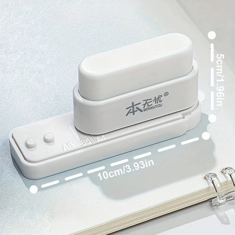 1pc 5-Hole Punch for Desk Organizer ABS Material Notebook Document Binder Perfect for Binding Office School Supply