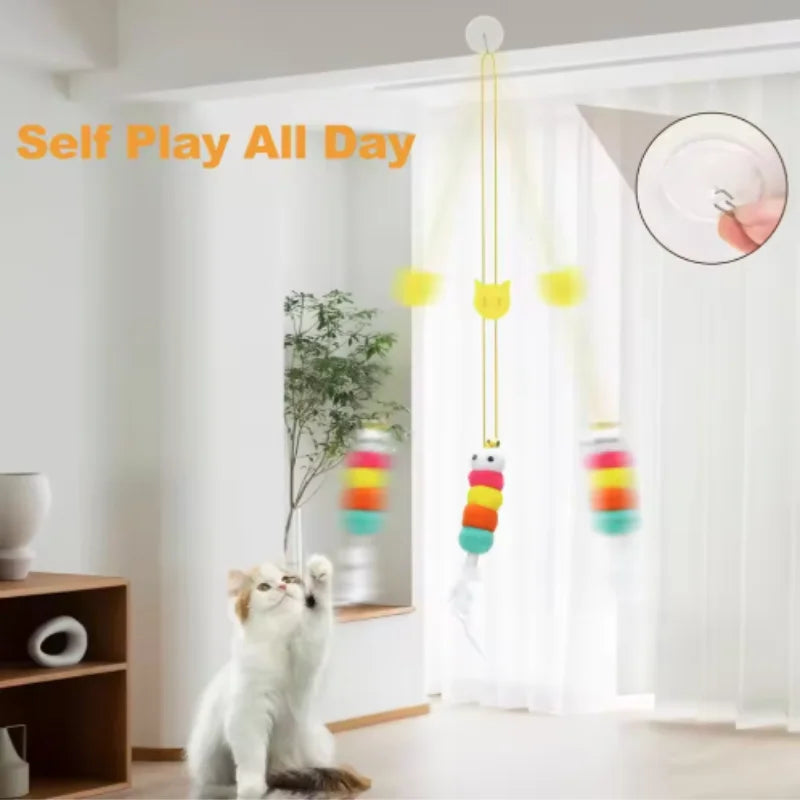 Interactive Cat Toy Hanging Simulation Cat Toy Funny Self-hey Interactive Toy for Kitten Playing Teaser Wand Toy Cat Supplies