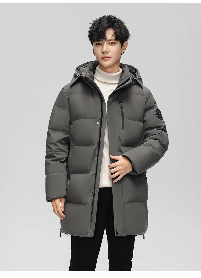 High Brand White Goose Down Jacket Coat Parka Men's Clothing Winter Padded Puffer Jackets Luxury Hooded Padding Outerwear HWY309