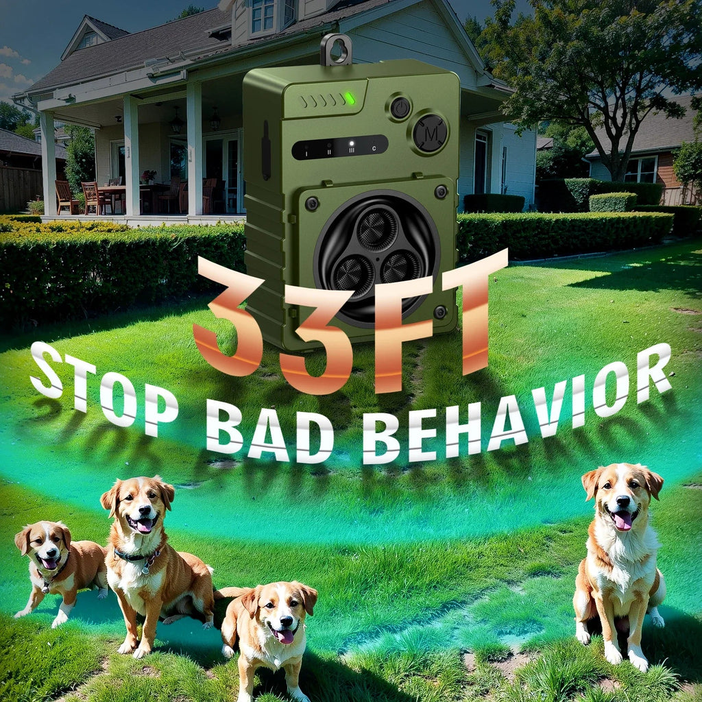 Ultrasonic Dog Anti Bark Device Rechargeable Dog Barking Stopper Indoor & Outdoor High Power Repeller Bark Repellent Automatic