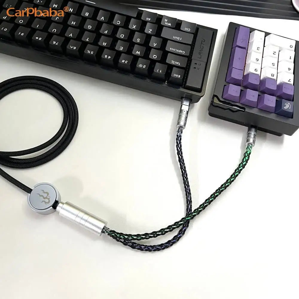 Magnetic Control Lighting Supports 8k Dual 1 in 2 Type-C Magnetic Axis Keyboard Cable Mechanical Keyboard Cable Usb to Type C