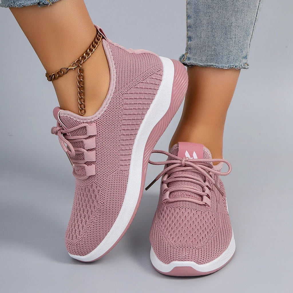 Spring and Autumn New Women's Casual Lace up Comfortable, Breathable, Lightweight and Wear-Resistant Sports Shoes