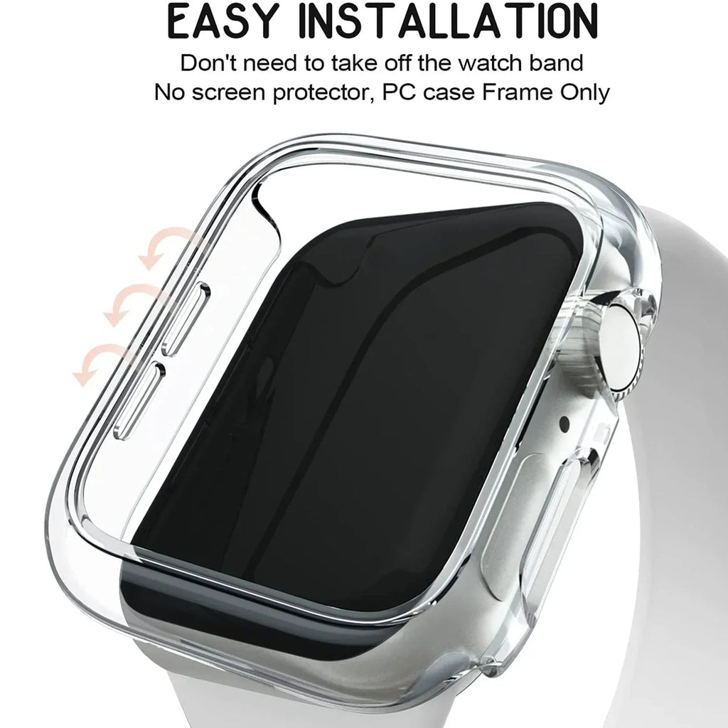 Cover for Apple Watch Case 45mm 41mm 44mm 40mm 42mm 38mm 46 49 mm Accessories PC Protector bumper iWatch Series 8 7 SE 6 5 4 3 9
