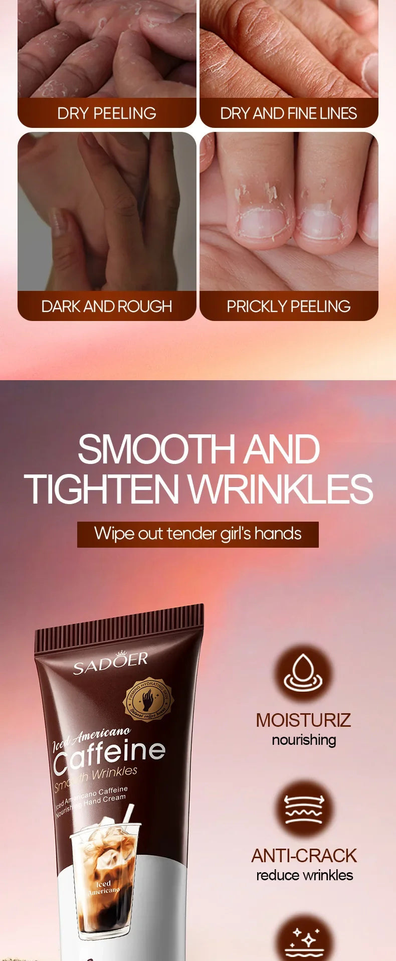 Iced Americano Coffee Hand Cream Set Deeply Moisturizes and Protects Hands in Autumn and Winter