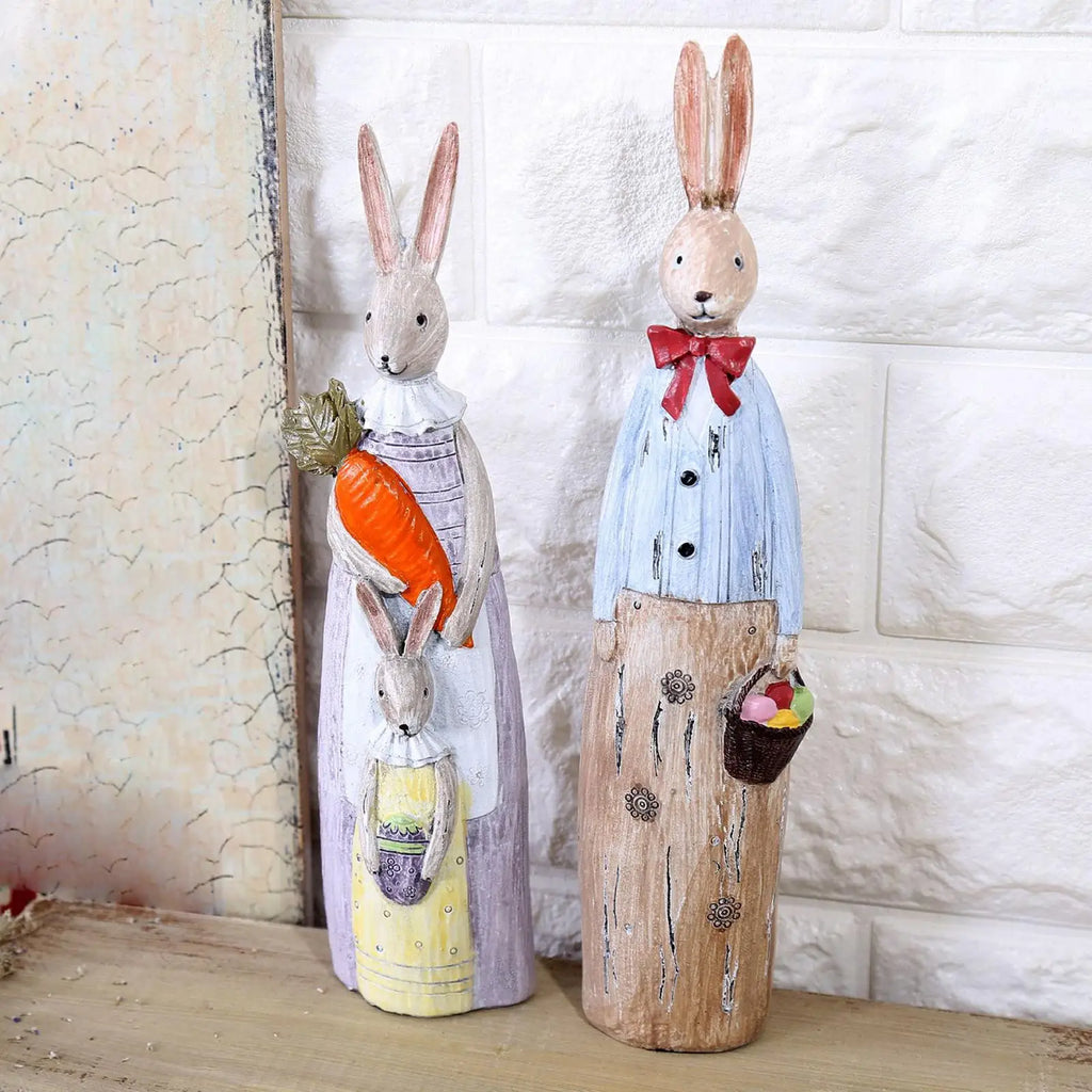 Cute Rabbit Statue Home Decor Bunny Easter Party Supplies Wedding Gift Craft Animal Bookshelf Bunny Sculpture Easter Decor