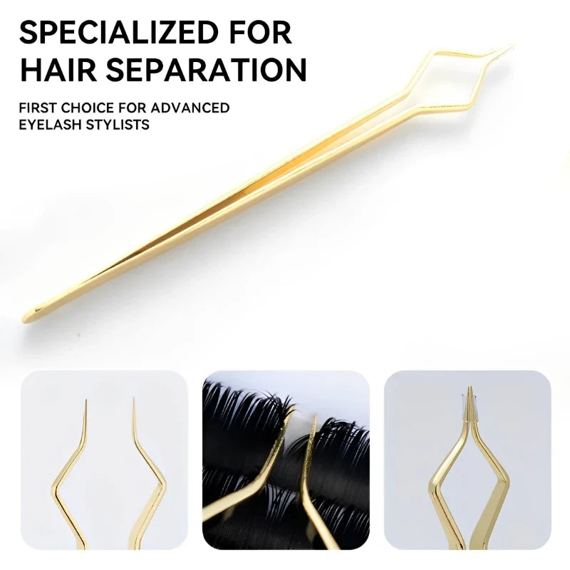 New Lash Extension Tweezers Anti slip Stainless Steel Curved Tip Straight Tweezers High Precision Nail Art Makeup Beauty  Tools