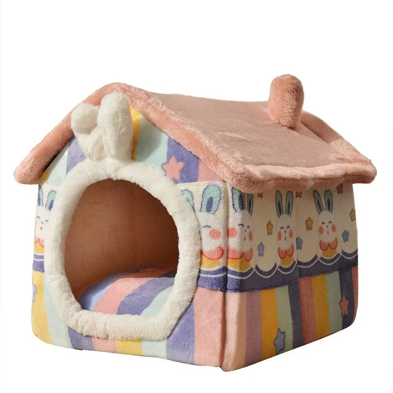 Foldable Dog House Kennel Bed Mat For Small Medium Dogs Cats Winter Warm Cat Bed Nest Pet Products Basket Pets Puppy Cave Sofa
