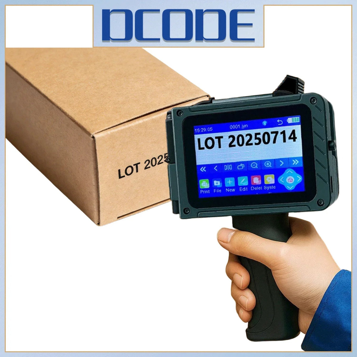 DCODE DC15 12.7mm Portable Handheld Inkjet Printer Lightweight Coding Machine Logo QR Barcode Text Image Date Handheld Printer