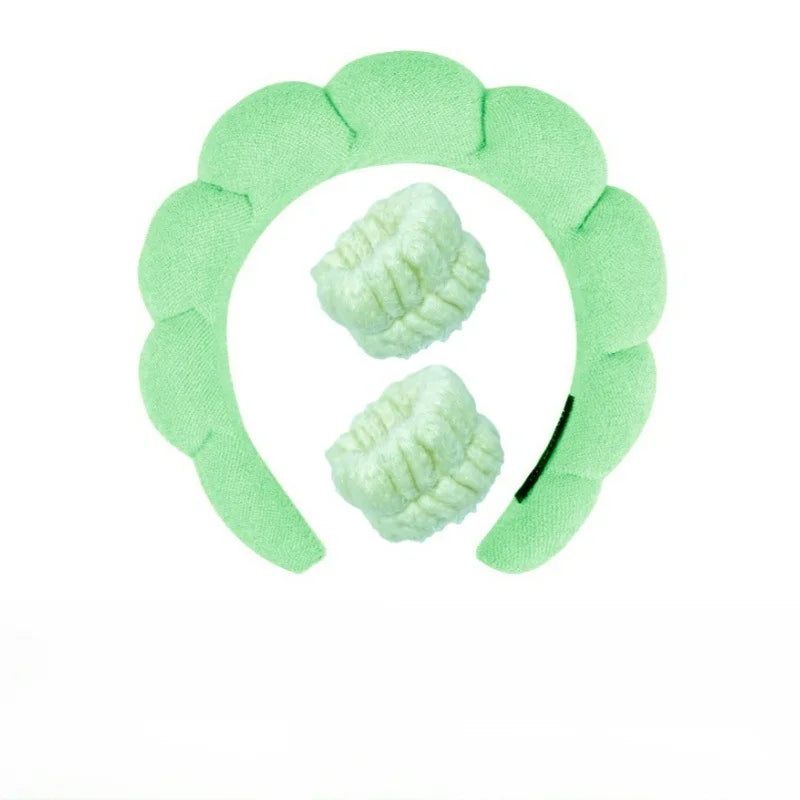 3Pcs/set Makeup Headband Puffy Sponge Spa Head Bands for Women Girls Washing Face Skincare Yoga Facial Mask Sports Hair Headband