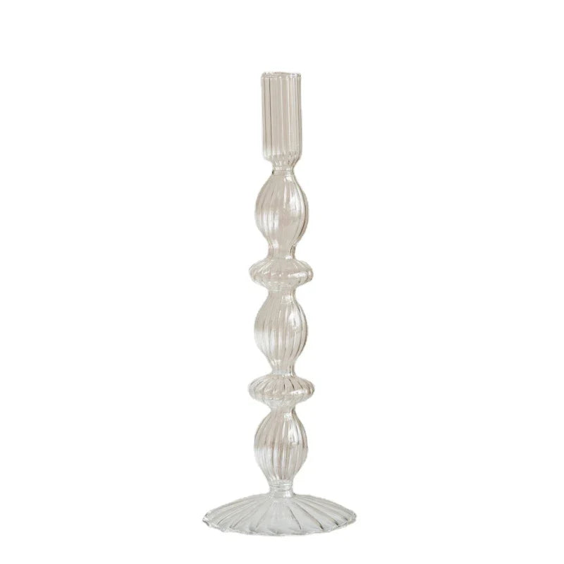 Glass Candle Holders Nordic Decor Taper Candle Holder Candlesticks for Home Wedding Room Decoration Party Vase Home Decor