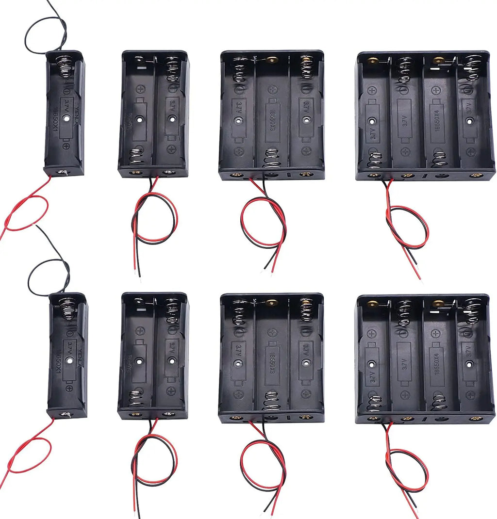 3pcs 18650 Battery Holder with Wire 3.7V,7.4V, 11.1V, 14.8V 18650 Battery Holder Box for Battery storage charging