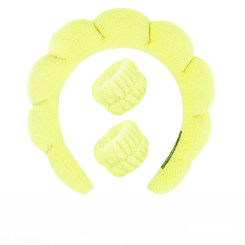 3Pcs/set Makeup Headband Puffy Sponge Spa Head Bands for Women Girls Washing Face Skincare Yoga Facial Mask Sports Hair Headband
