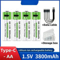 2025NEW Lithium-Ion Battery Type-C Rechargeable High-Capacity Battery AA&AAA Battery For remote control, mouse, electric toys