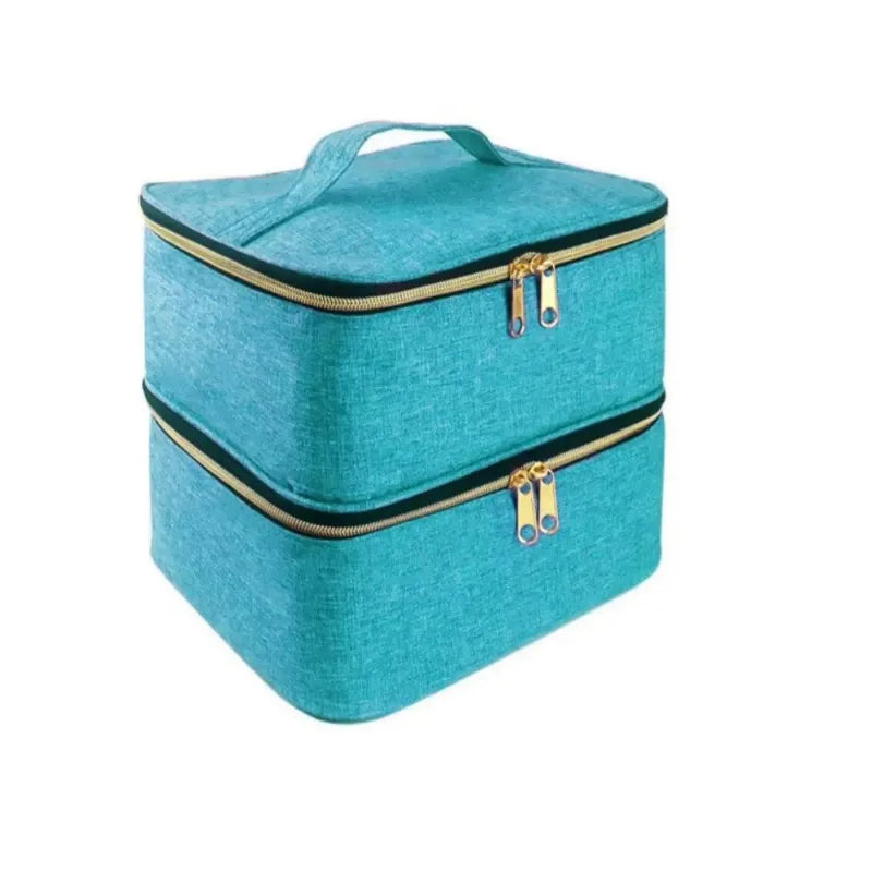 Nail polish storage device Handheld double-layer beauty storage device Handbag for girls and women Nail art, essential oil