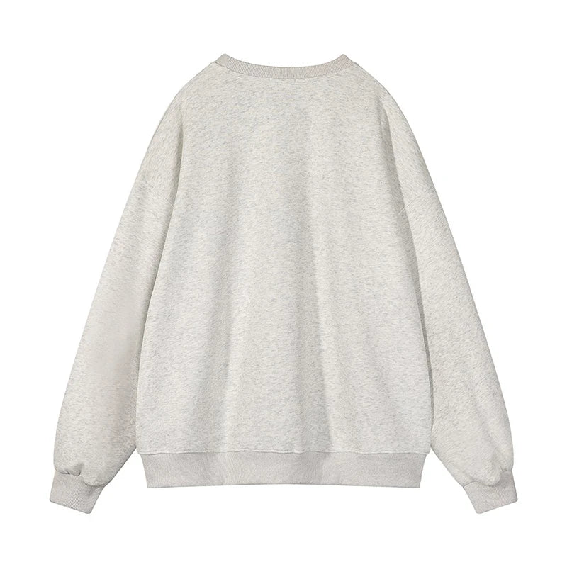 Hirsionsan Letter Print Women Sweatshirt 35% Cotton Soft Basic Loose Female Pullovers Korean Hoodies 2023 AutumnNew Y2k Fleece