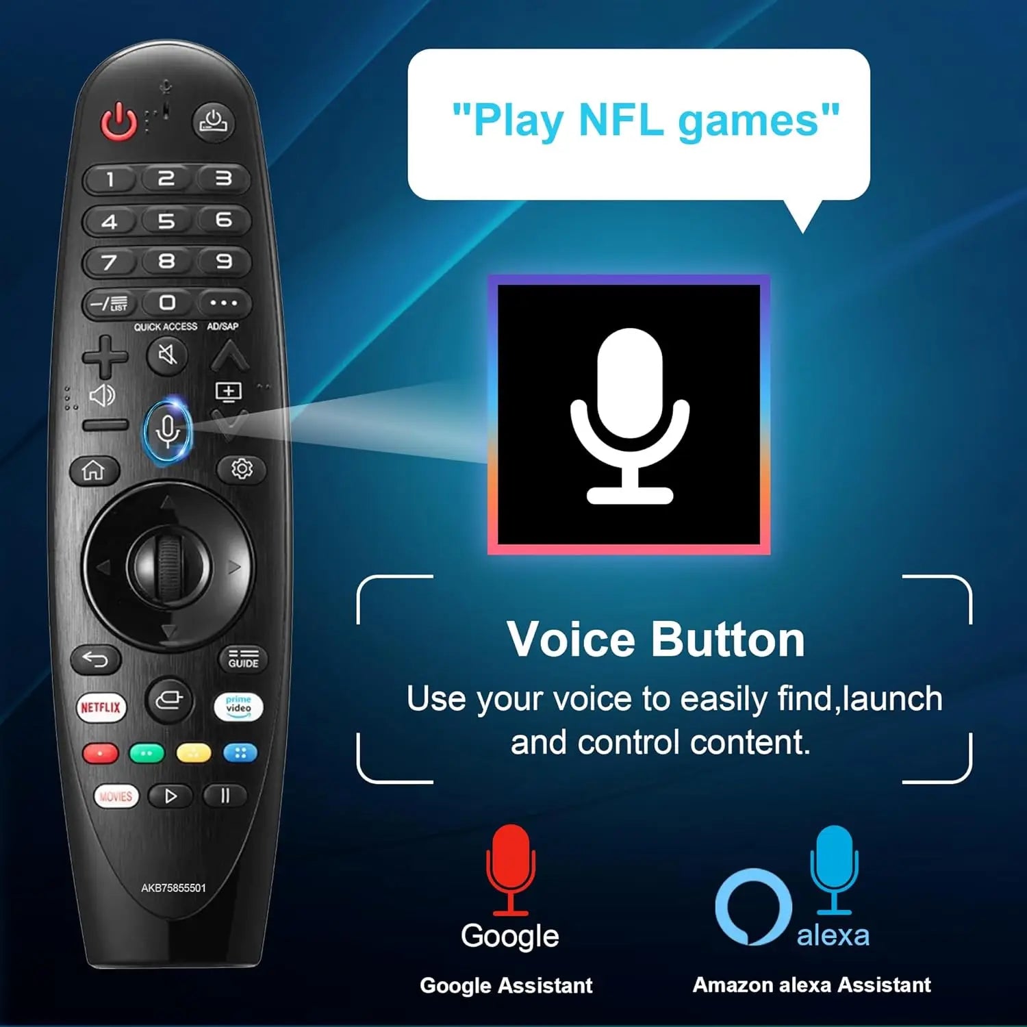 New AN MR20GA AKB75855501 voice pointer remote for smart TV compatible with many models easy operation control tool