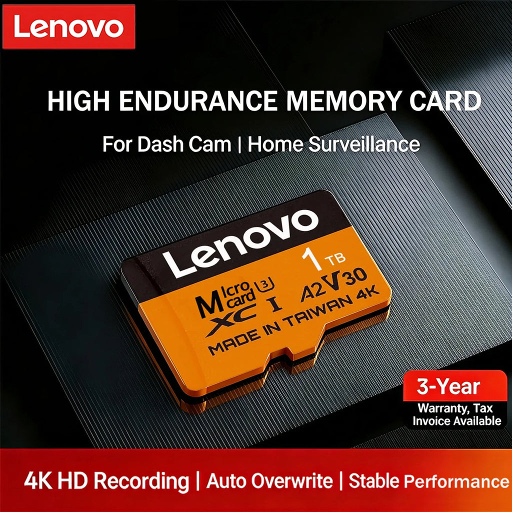 Lenovo High Speed Cartao De Memoria U3 V30 UHS-1 Class 10 Storage Card 1TB 512GB Micro SD Card Flash Cards For Nintendo Switch