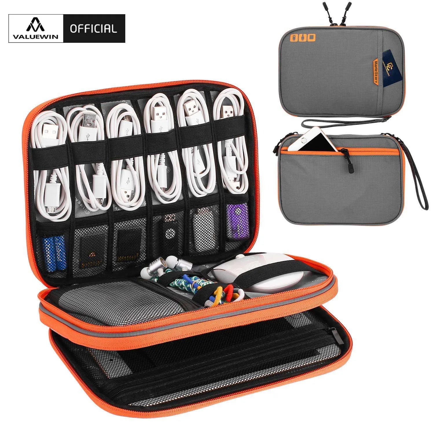 Electronic Accessories Storage Bag Travel Case,Cable Organizer Bag Gadget Carry Bag For Cables,Power,USB Flash Drive, Charger