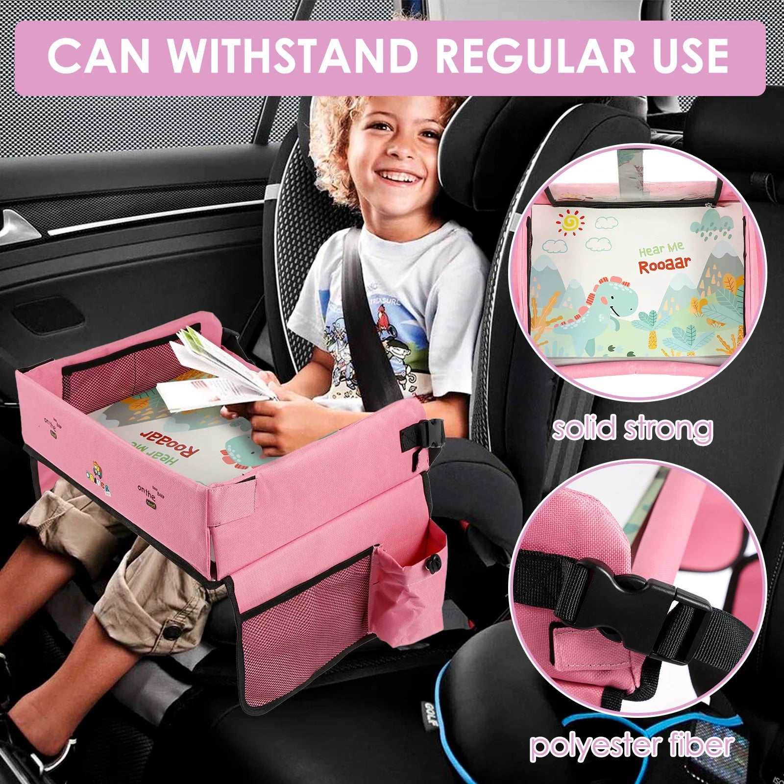 Kids Car Seat Tray Stable Traveling Tray Versatile Car Seat Tray Detachable Car Seat Table Trays Airplane Lap Desk Organizer