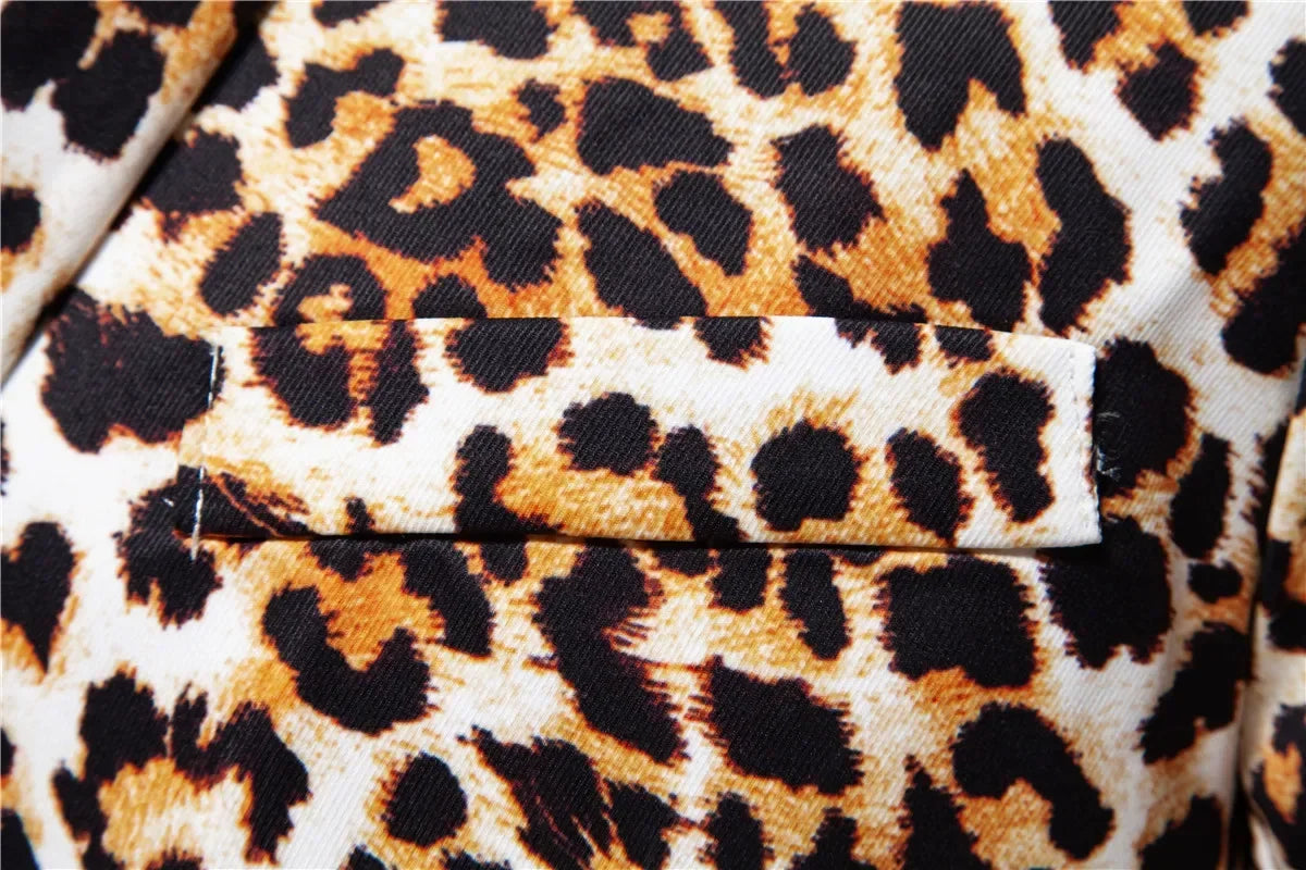 Men's Suit Jacket Leopard Print Suit Business Casual Party Suit Jacket Men Blazer  Coat Men