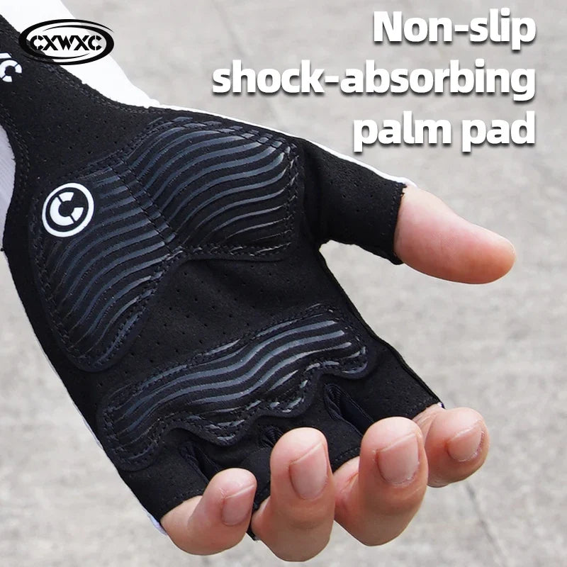 CXWXC Cycling Half Finger Gloves Men Women Breathable Anti-slip Glove Fitness Sport Training Gloves With Extended Wrist Guard