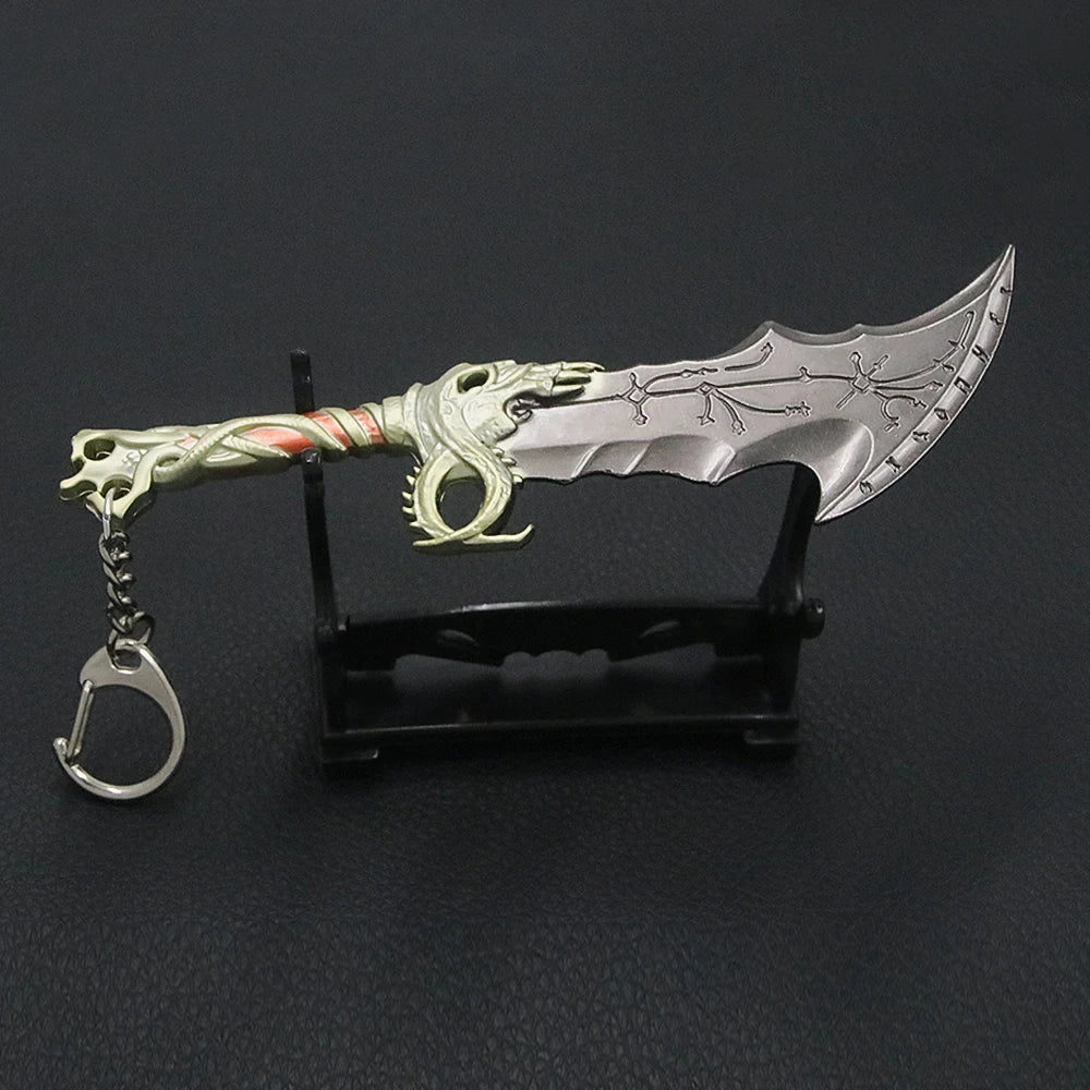 New God of War 5 Ragnarok Keychain Thor's Hammer Mjolnir Key Chain Levitan's Axe Keyring Blades of Exile Chaos Game Accessories