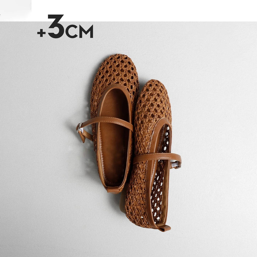 2026 Summer New Fashion Simple One-Buckle Vintage Flats for Women, Soft and Comfortable Ballet Shoes, Shallow Mouth Sandals