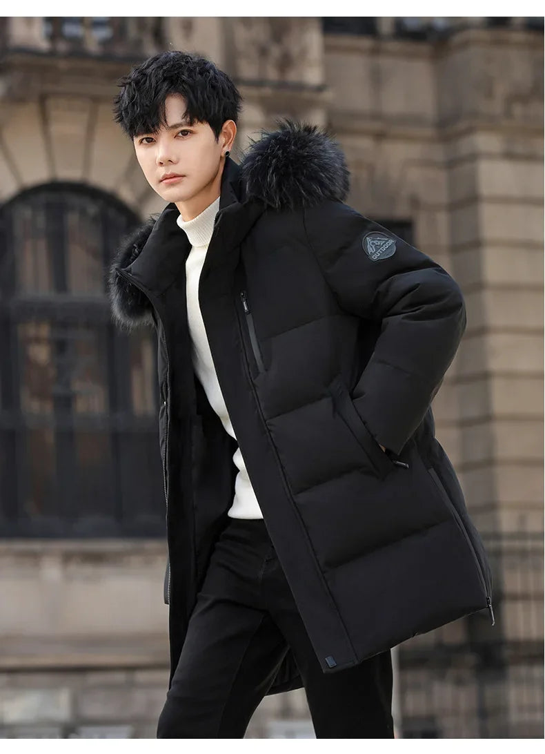 High Brand White Goose Down Jacket Coat Parka Men's Clothing Winter Padded Puffer Jackets Luxury Hooded Padding Outerwear HWY309