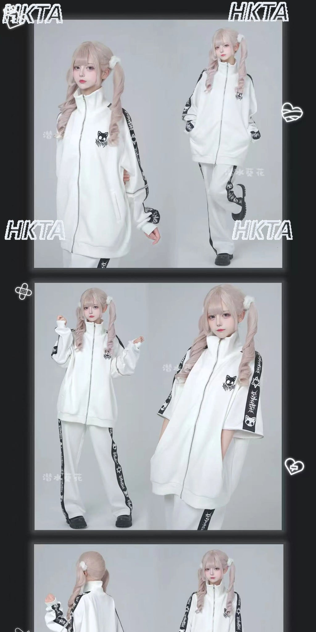 Japanese Style Halloween Gothic Clothes Anime Subculture Sweatshirt Coat Women Girls Punk College Style Black Hoodies Jacket