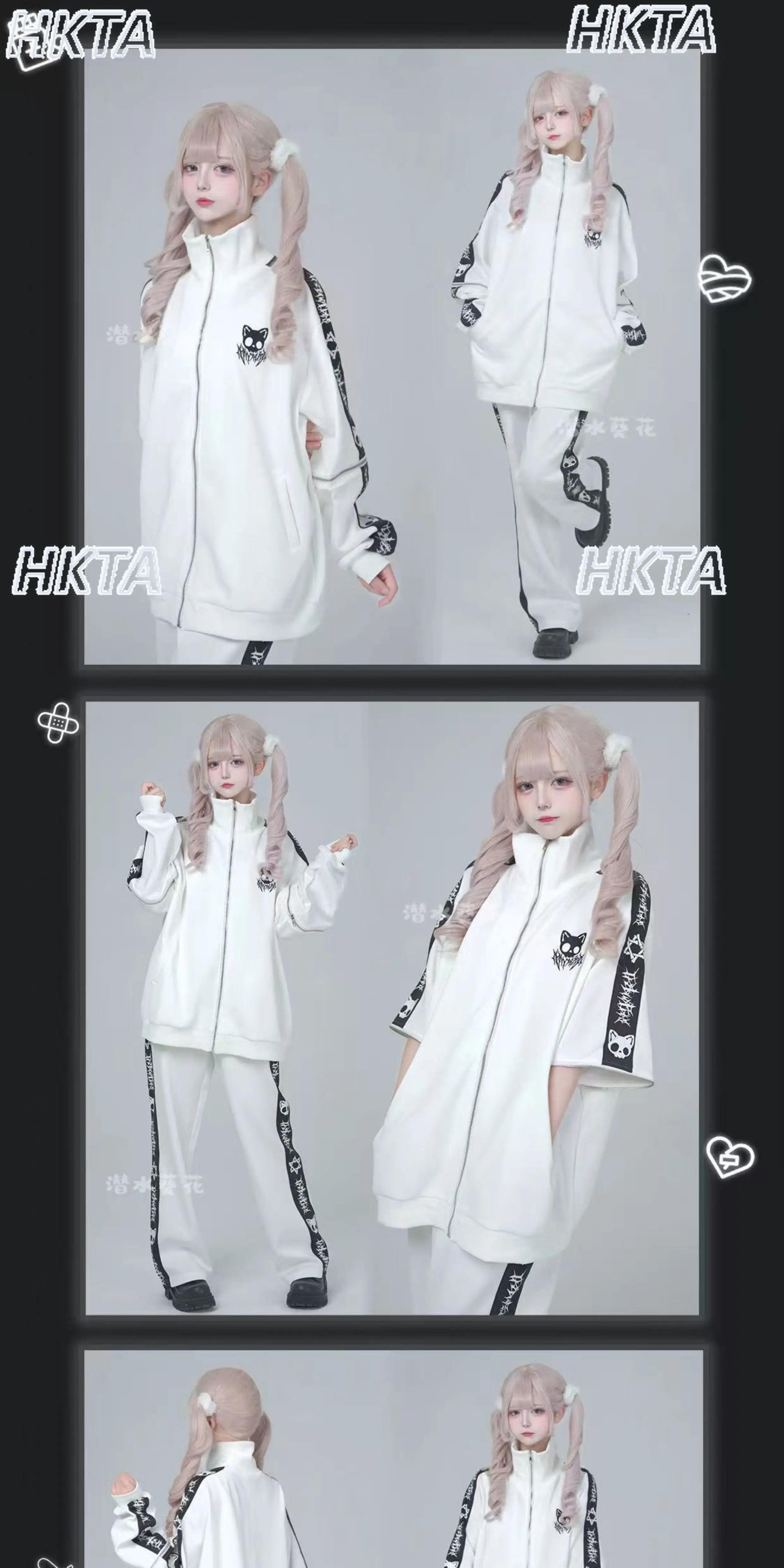 Japanese Style Halloween Gothic Clothes Anime Subculture Sweatshirt Coat Women Girls Punk College Style Black Hoodies Jacket