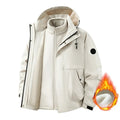 New Autumn and Winter Three in One Outdoor Jacket for Couples Warm Hooded Waterproof Two-piece Set Windbreaker Hiking Jacket