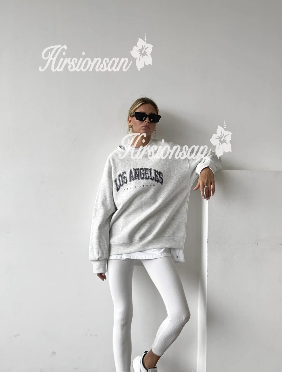 Hirsionsan Letter Print Women Sweatshirt 35% Cotton Soft Basic Loose Female Pullovers Korean Hoodies 2023 AutumnNew Y2k Fleece