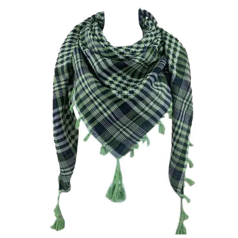 Breathable Shemagh Tacticals Desert Scarf Wrap Winter Shawl Neck Warmer Cover Head Wrap Windproof Tassels Scarf