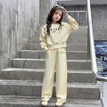 2025 teenager Gray girls Sport Suit winter spring Clothes Long Sleeve sweatshirt & wide leg Pant Casual 4 8 10 11 12 Years