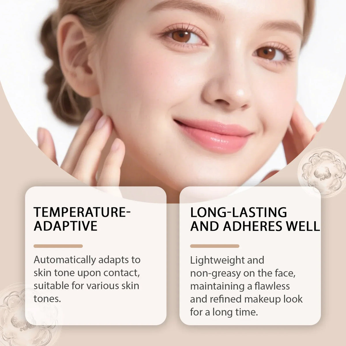 Color Changing Foundation Natural Color Spf15 Sun Protection Makeup Full Coverage Even Skin Tone Lightweight Moisturizing Makeup