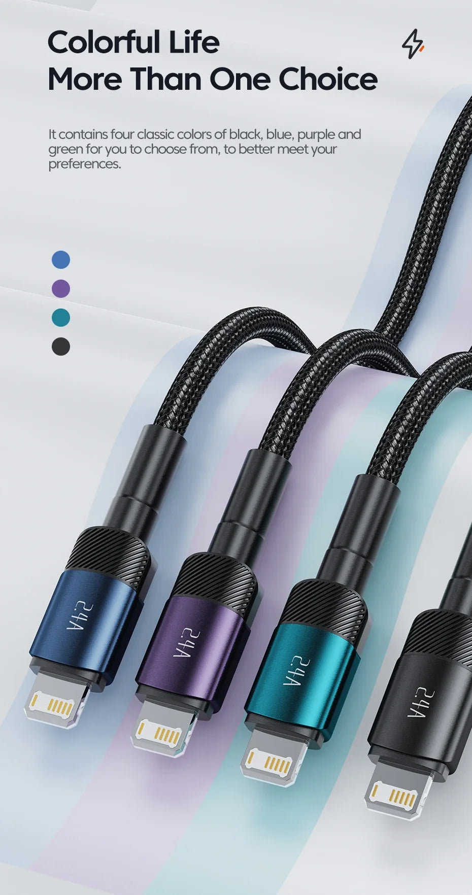 Toocki USB Cable For iPhone 14 13 12 Pro Max X XS XR 8 7 Plus iPad Fast Charging Charger Aluminum iP Cable For iPhone Data Cord