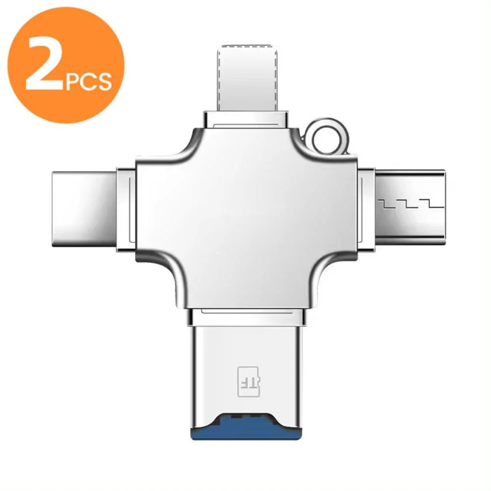 2pcs 4 In 1 Memory Micro SD Card Reader For IPhone IpadAndroid MacPC Camera Type C Lighting Usb C Android Reader Portable Reader