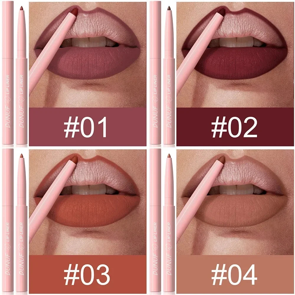 Lip Liner Pencil Long-Lasting Matte Creamy Plumping Lip Stain Waterproof Natural Nude Brown Slim Lip Liner Makeup